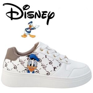 Disney Donald Duck White Low-Top Sneaker Women  6, 7 & 8